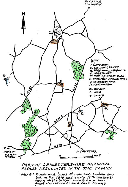 Map of part of Leicestershire